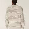 Boxy Camo Crew Sweater