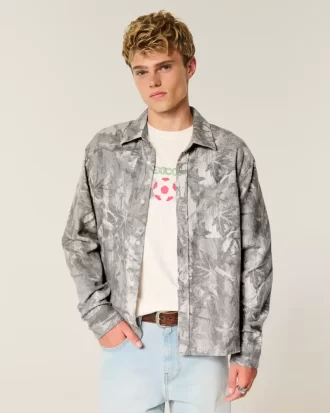 Boxy Camo Flannel Shirt