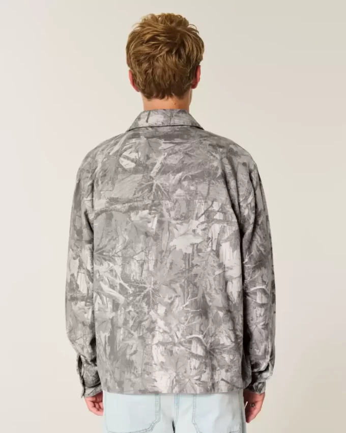 Boxy Camo Flannel Shirt
