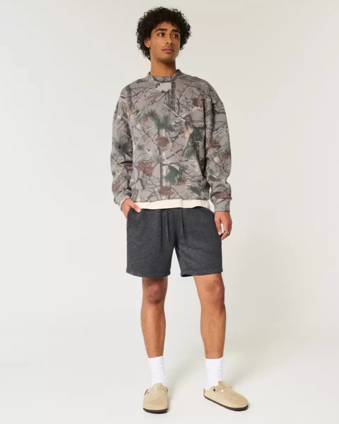 Boxy Camo Logo Crew Sweatshirt