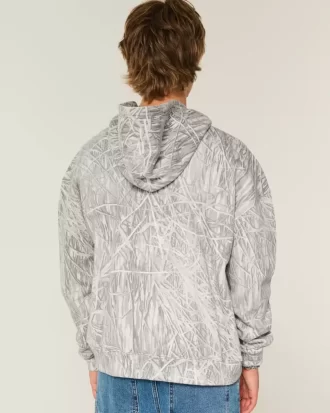 Boxy Camo Zip-Up Hoodie