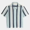 Boxy Crochet-Style Short-Sleeve Shirt