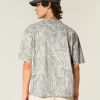 Boxy Crop Heavyweight Camo Crew T-Shirt