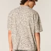 Boxy Crop Heavyweight Leopard Print Crew T-Shirt