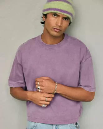 Boxy Crop Heavyweight Washed Crew T-Shirt