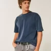 Boxy Crop Heavyweight Washed Crew T-Shirt