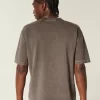 Boxy Crop Heavyweight Washed Crew T-Shirt