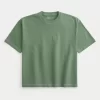 Boxy Crop Heavyweight Washed Crew T-Shirt