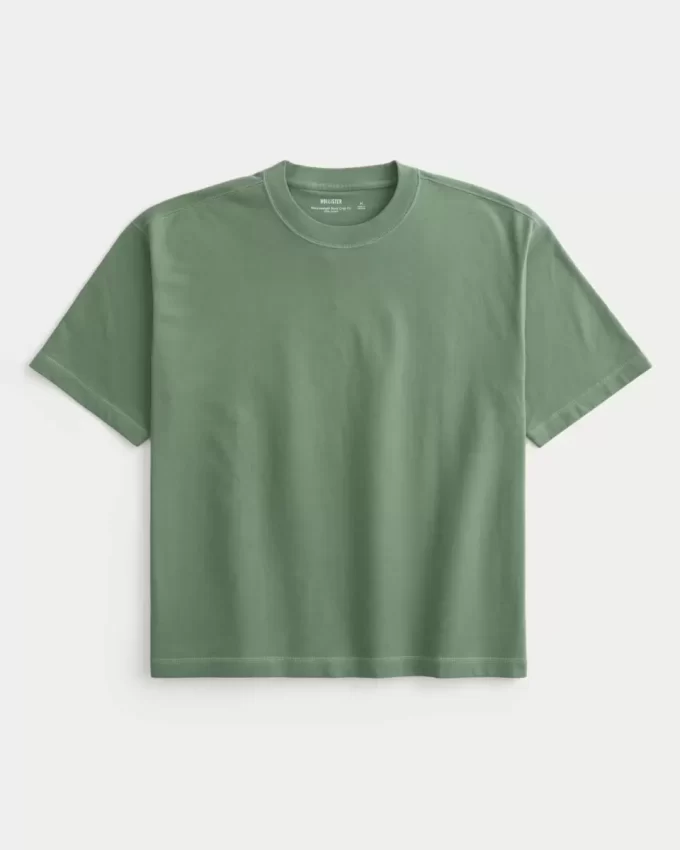 Boxy Crop Heavyweight Washed Crew T-Shirt