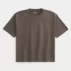 Boxy Crop Heavyweight Washed Crew T-Shirt