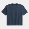 Boxy Crop Heavyweight Washed Crew T-Shirt
