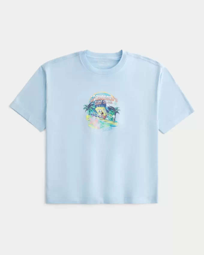 Boxy Crop SpongeBob SquarePants Graphic Tee