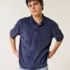 Boxy Crop Washed Polo