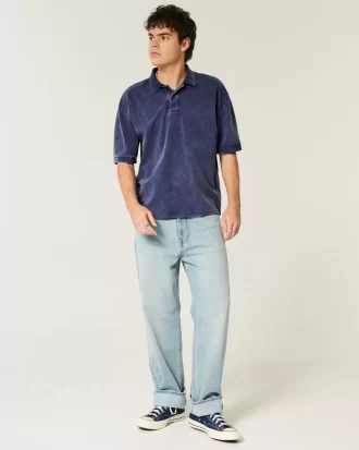 Boxy Crop Washed Polo