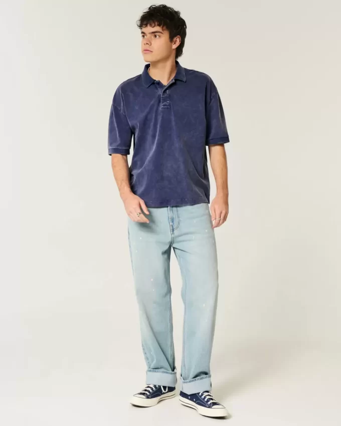 Boxy Crop Washed Polo