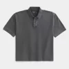 Boxy Crop Washed Polo