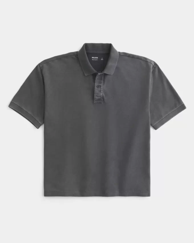 Boxy Crop Washed Polo
