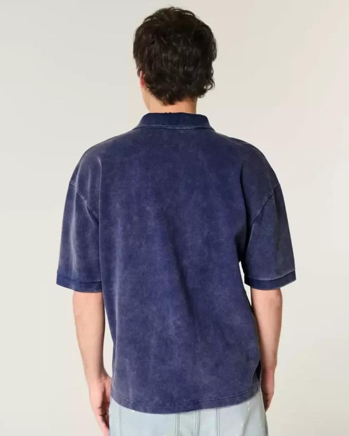 Boxy Crop Washed Polo