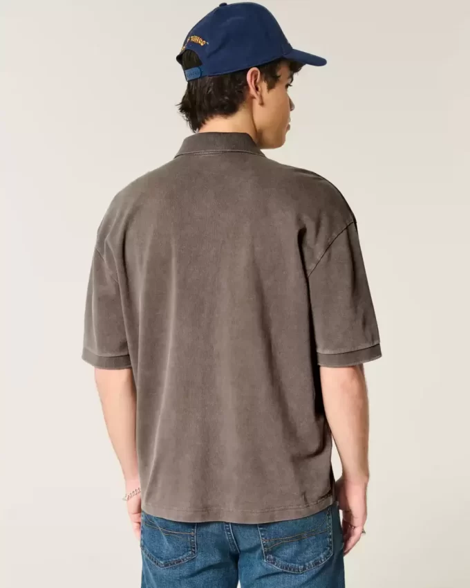 Boxy Crop Washed Polo