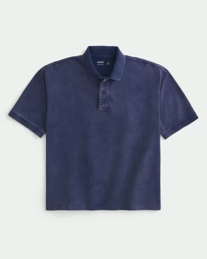 Boxy Crop Washed Polo