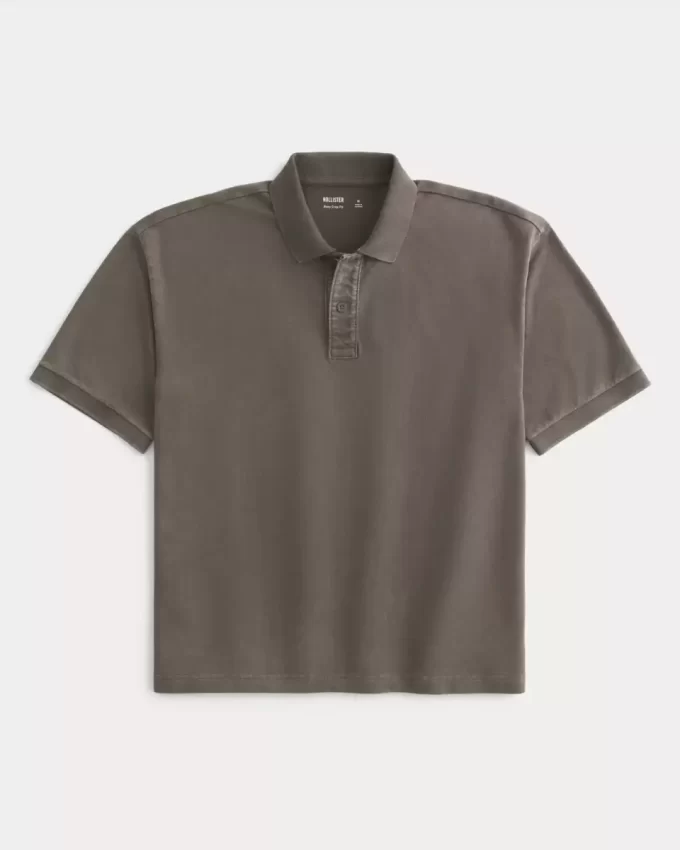 Boxy Crop Washed Polo
