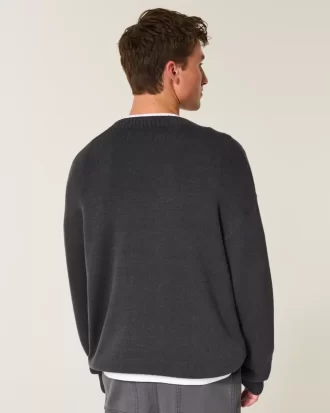 Boxy Graphic Crew Sweater
