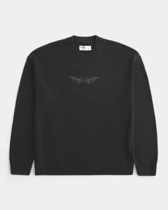 Boxy Graphic Crew Sweater