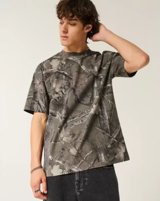 Boxy Heavyweight Camo Crew T-Shirt