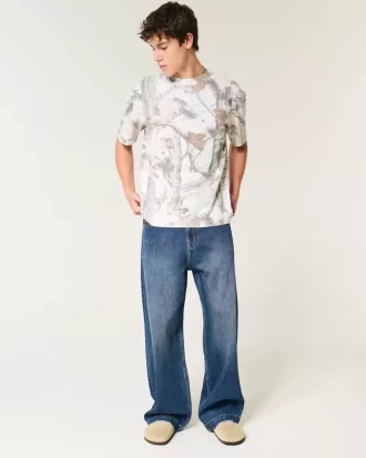 Boxy Heavyweight Camo Crew T-Shirt