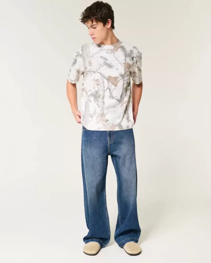 Boxy Heavyweight Camo Crew T-Shirt