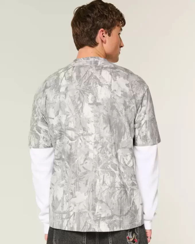 Boxy Heavyweight Camo Crew T-Shirt