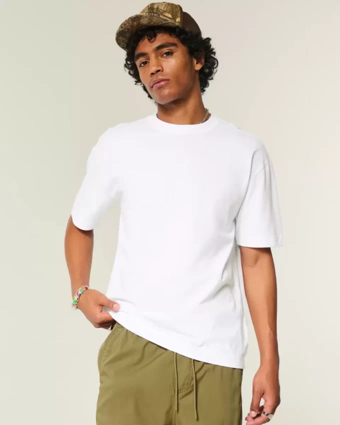 Boxy Heavyweight Cotton Crew T-Shirt