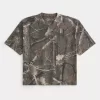 Boxy Heavyweight Crop Camo Crew T-Shirt
