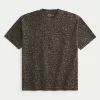 Boxy Heavyweight Leopard Print Cotton Crew T-Shirt