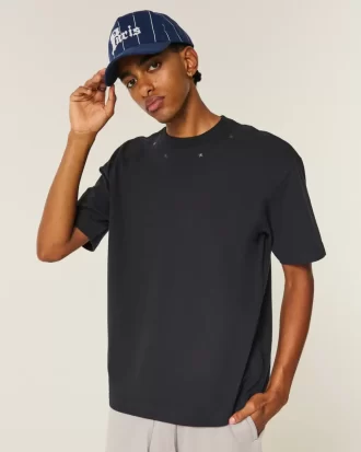 Boxy Heavyweight Star Embellished Crew T-Shirt