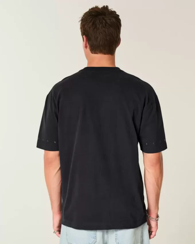 Boxy Heavyweight Star Embellished Crew T-Shirt