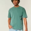 Boxy Heavyweight Washed Cotton Crew T-Shirt