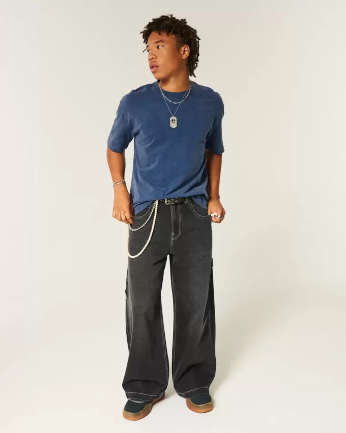 Boxy Heavyweight Washed Cotton Crew T-Shirt