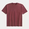 Boxy Heavyweight Washed Cotton Crew T-Shirt