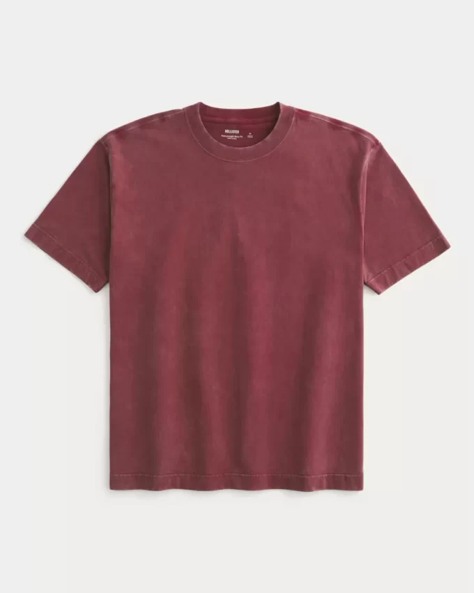 Boxy Heavyweight Washed Cotton Crew T-Shirt
