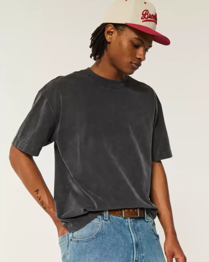 Boxy Heavyweight Washed Crew T-Shirt