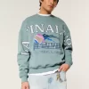 Boxy LA Finals Tennis Graphic Crew Sweatshirt