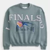 Boxy LA Finals Tennis Graphic Crew Sweatshirt