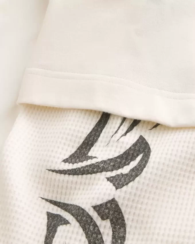Boxy Layered Thermal Graphic Shirt