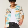Boxy Linen-Blend McLaren Pattern Shirt