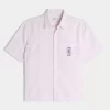 Boxy Linen-Blend Short-Sleeve Key West Graphic Shirt
