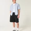 Boxy Linen-Blend Short-Sleeve Shirt