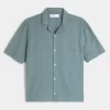 Boxy Linen-Blend Short-Sleeve Shirt