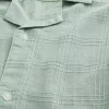 Boxy Linen-Blend Short-Sleeve Textured Shirt