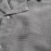 Boxy Linen-Blend Short-Sleeve Textured Shirt